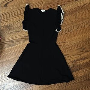 Elegant Black Dress with Ruffle Sleeves